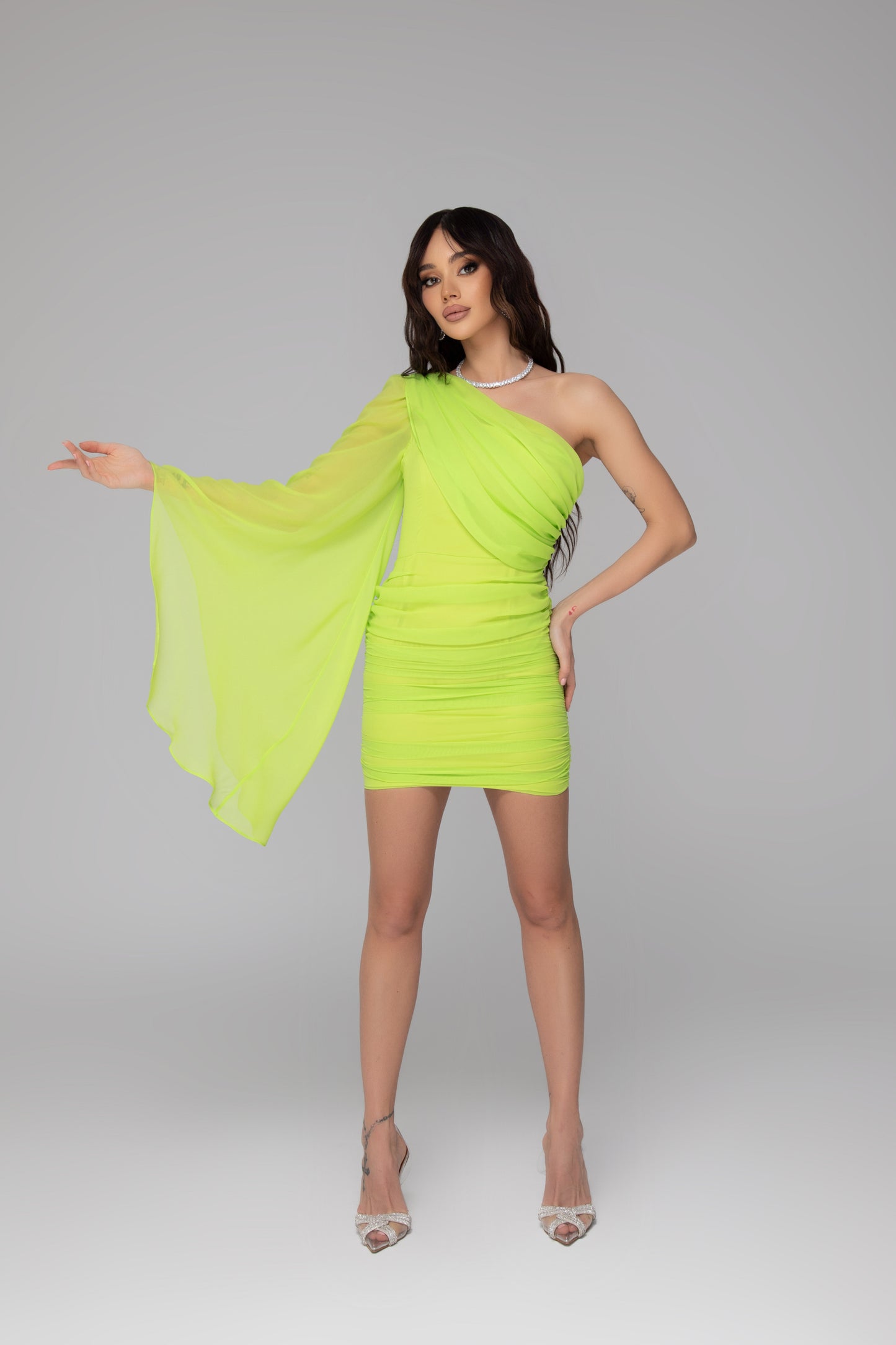 Рокля Шифон "Aureline" Lime
